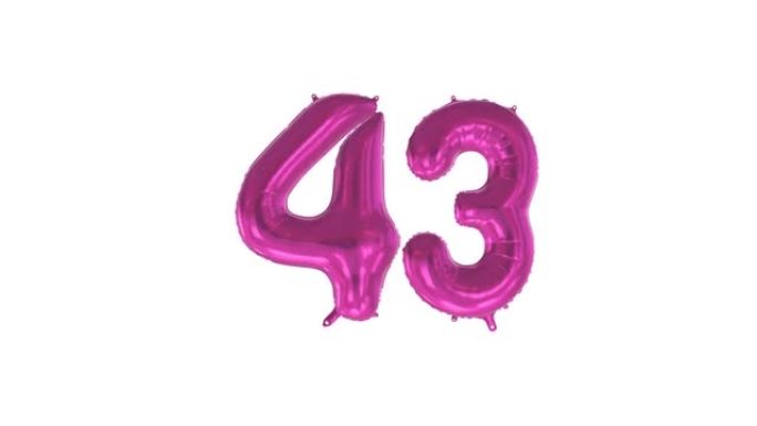 生日快乐。43岁。氦气球。循环动画。