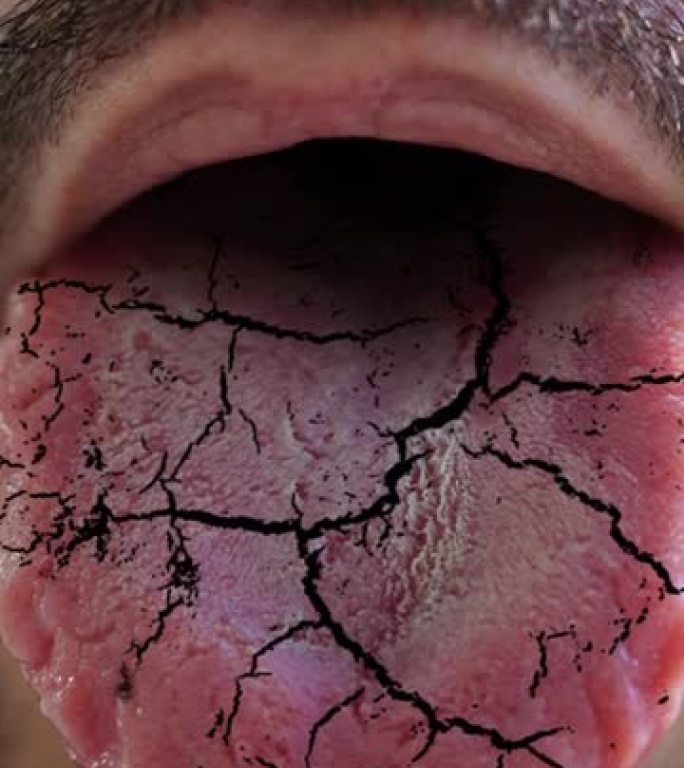 舌干疼痛和裂痕