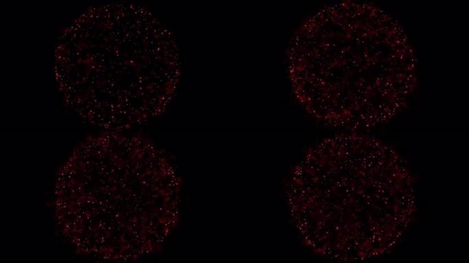 抽象红色能量圈黑色背景复制空间与Alpha通道。广告，祝贺，文字，母亲节，情人节，圣诞节的节日背景。