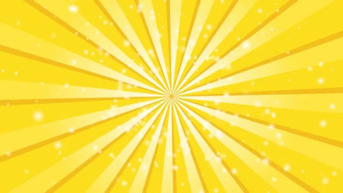带有球体的辐射黄线围绕闪亮的背景旋转。