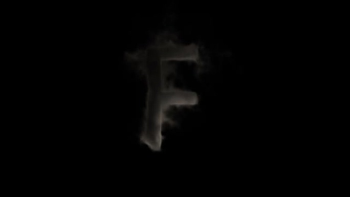 烟雾中的字母F，神秘字母，字母，阿尔法通道