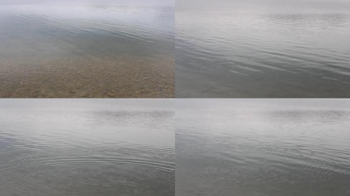 石头扔进湖中后在湖中形成的水环。池水上的圆形水滴。明亮的水环影响表面。
