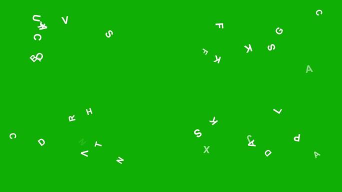 绿色屏幕背景的数字英语字母运动图形