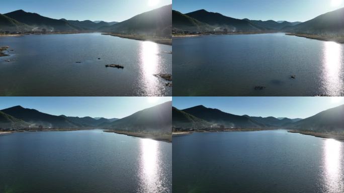 航拍泸沽湖清晨