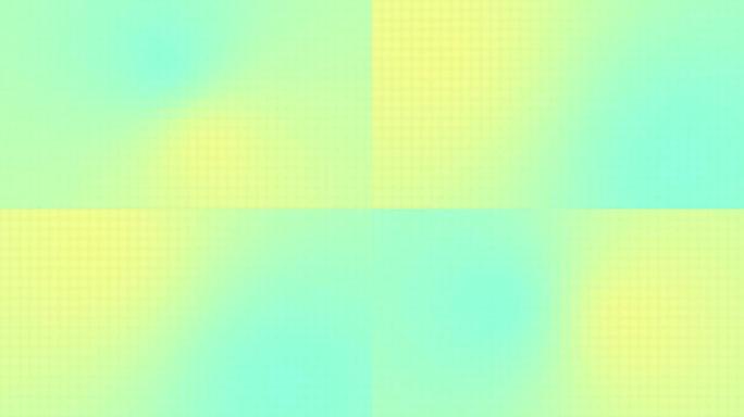 海蓝宝石和金色员工像素化渐变运动背景循环。移动黄色彩色模糊动画。柔和的颜色单元格正方形过渡。