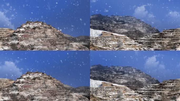 山西  窑洞 西北 冬天  下雪 雪景