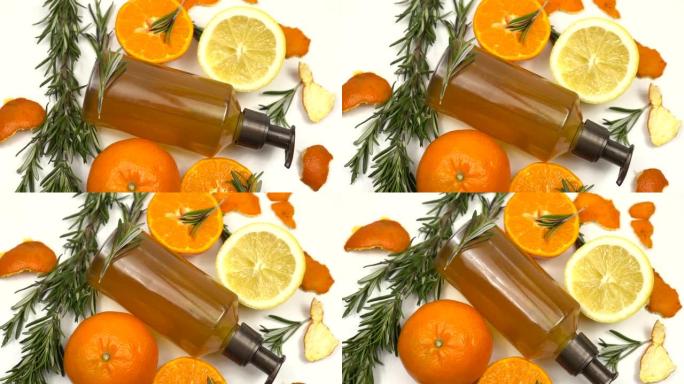制作橘子的原料自制天然清新剂，慢动作