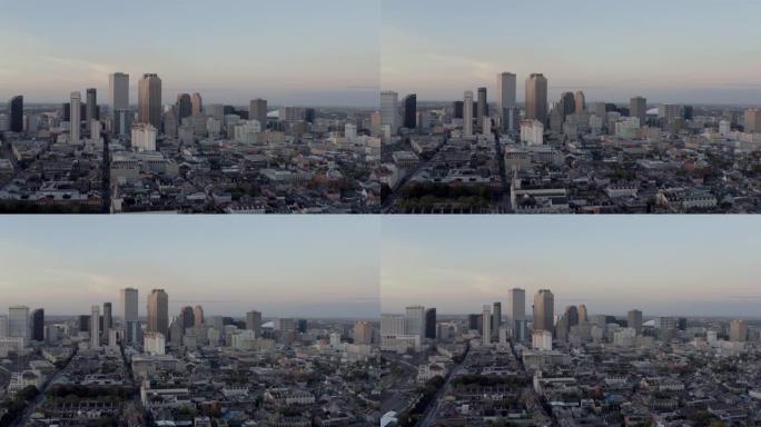 洛杉矶新奥尔良城市航拍天际线地标