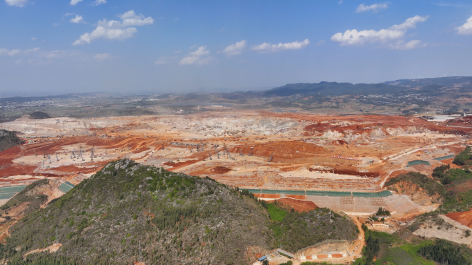 大型土地平整现场航拍