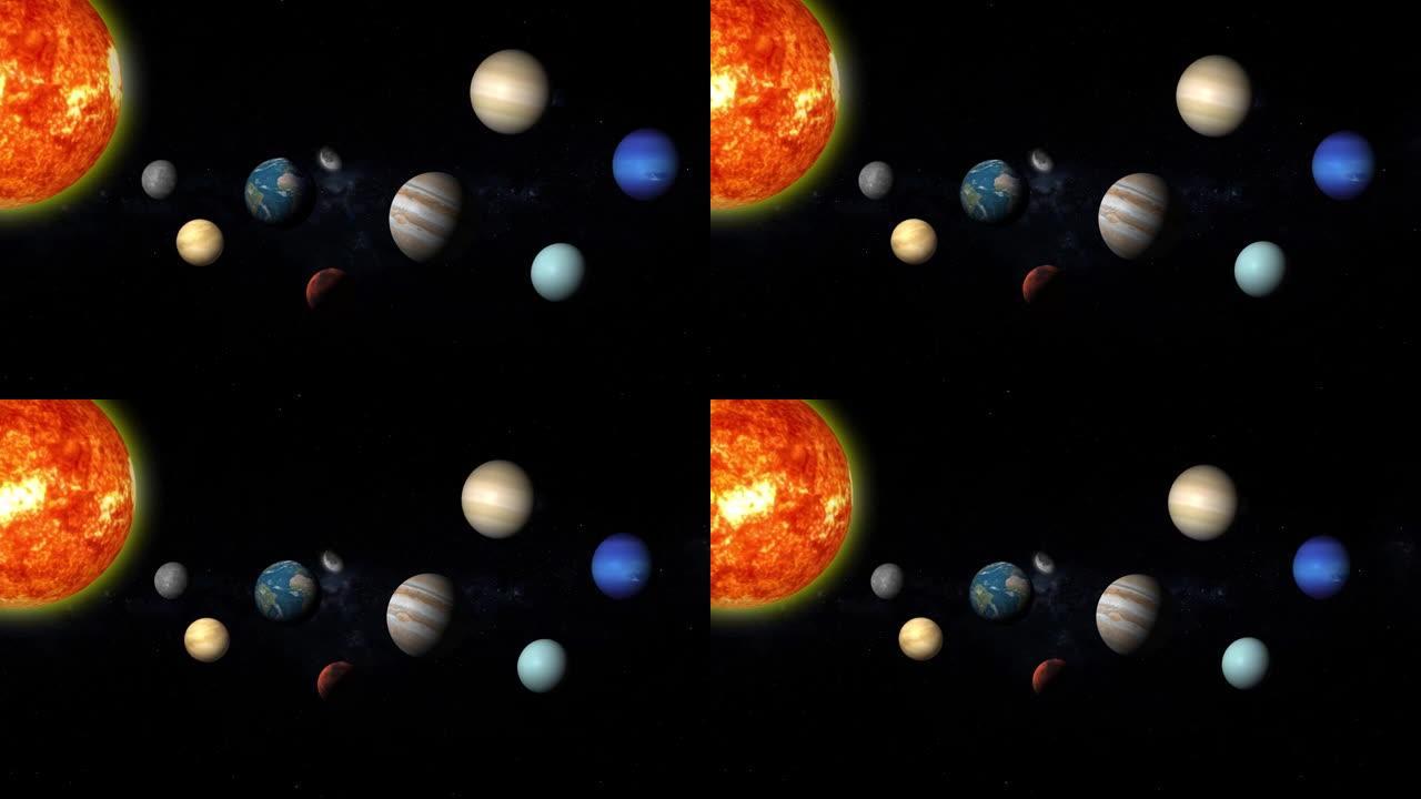 太阳系行星的4k镜头