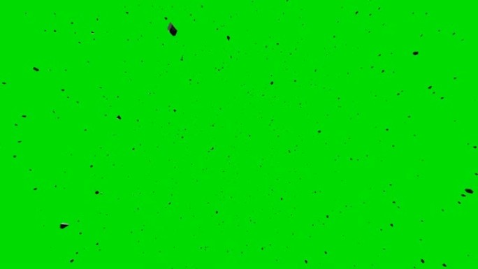 绿色色度关键背景上黑色岩石爆炸的Cg动画。开始时带有加速度的慢动作。4k超高清分辨率