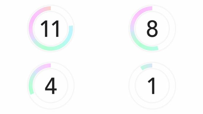 时尚的15秒柔和渐变倒计时计时器