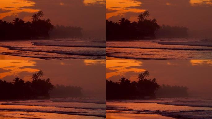 海滩日出: 斯里兰卡南部