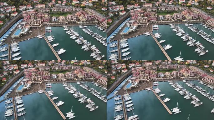 意大利穆吉亚圣罗科港的4k鸟瞰图