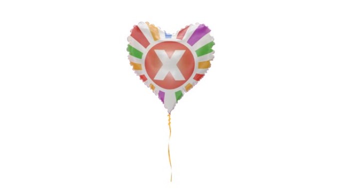 带字母X的氦气球