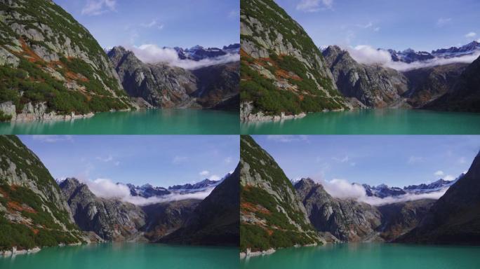 瑞士Gelmersee湖的平移镜头