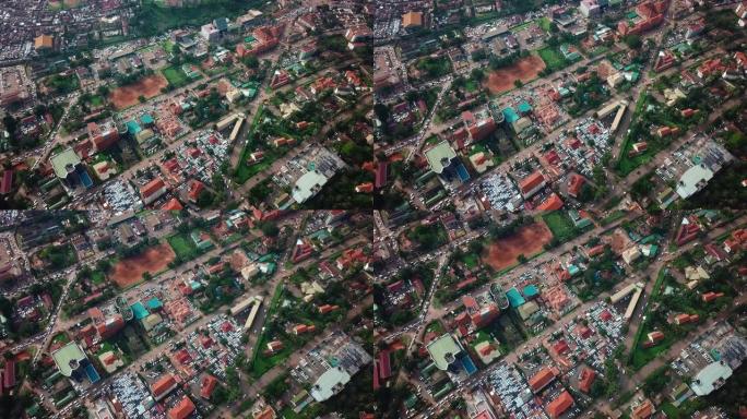 鸟瞰乌干达首都坎帕拉-空中无人机拍摄