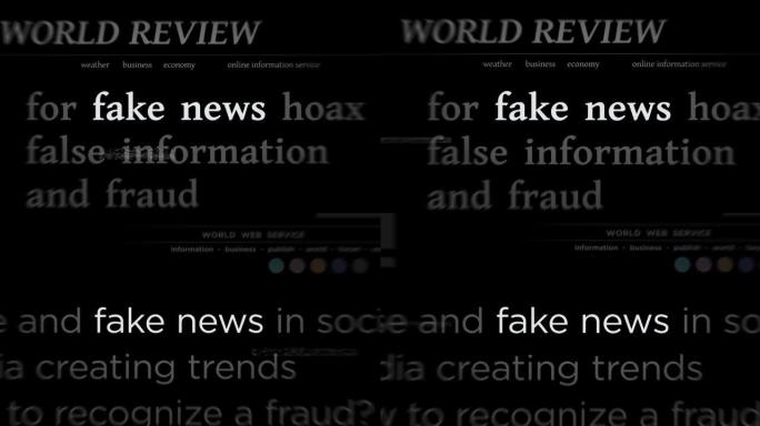 标题媒体与假新闻和骗局信息无缝循环动画