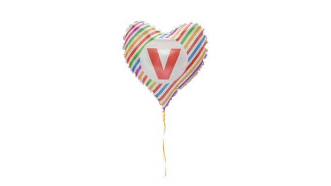 带字母-V的氦气球