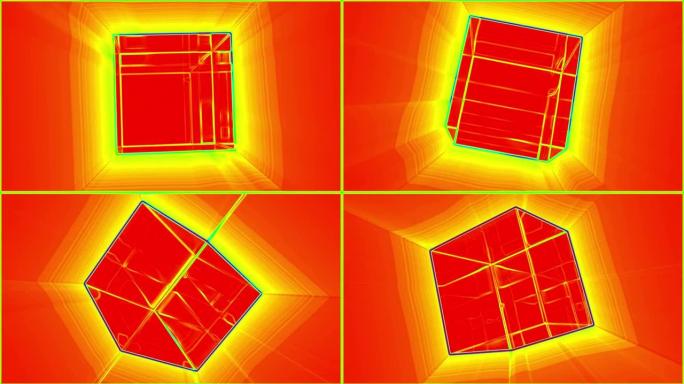 立方体4k循环视觉艺术立体影像循环