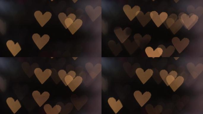 黄色的心作为背景。情人节概念。2月14日。