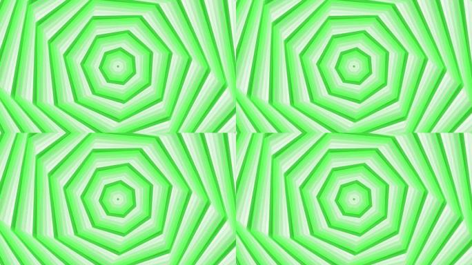 绿色粗体自旋七边形星形简单平面几何在白色背景循环。星空七边形旋转无线电波无尽的创意动画。旋转星星无缝