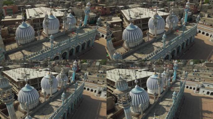 巴基斯坦拉瓦尔品第贾米亚清真寺鸟瞰图。