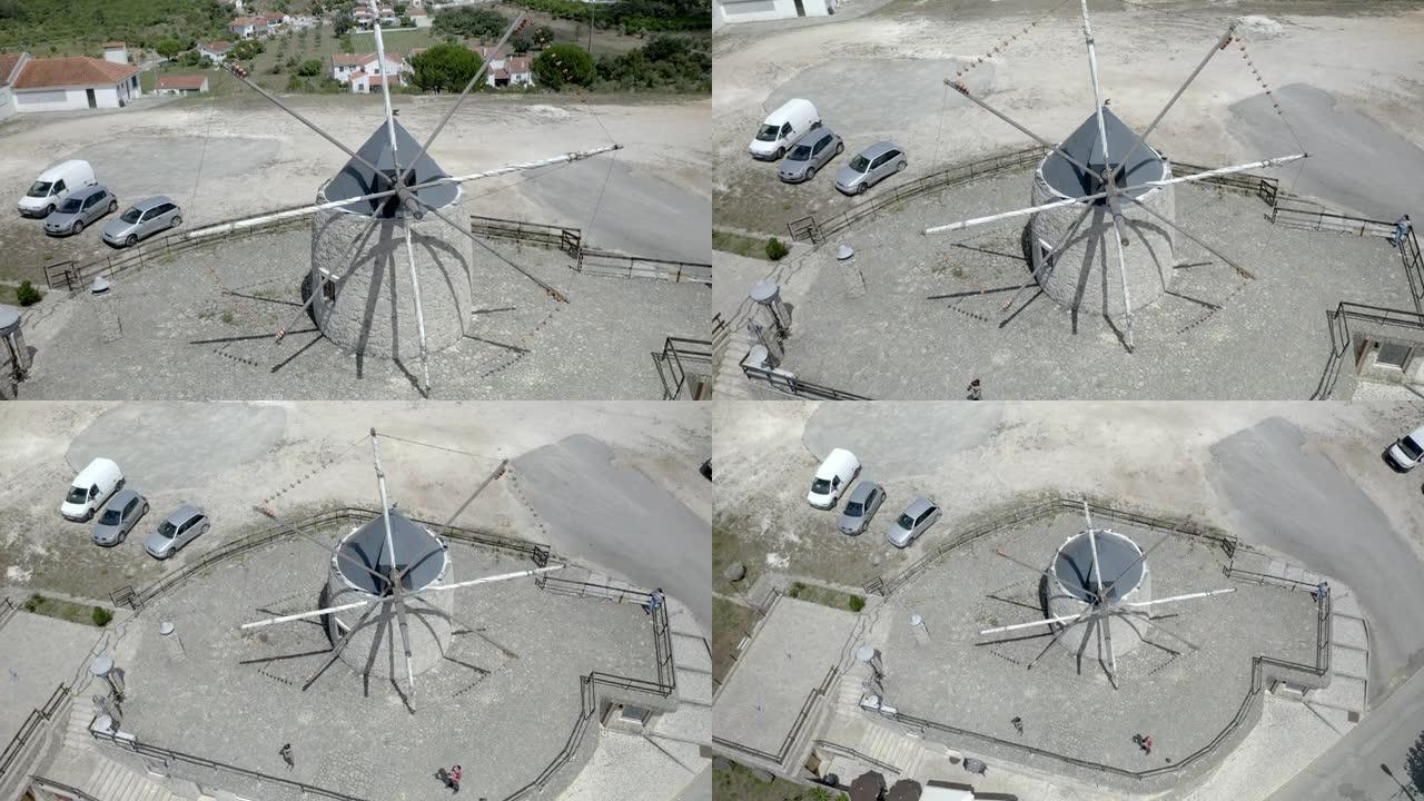 葡萄牙莫斯港圣米格尔风车无人机鸟瞰图