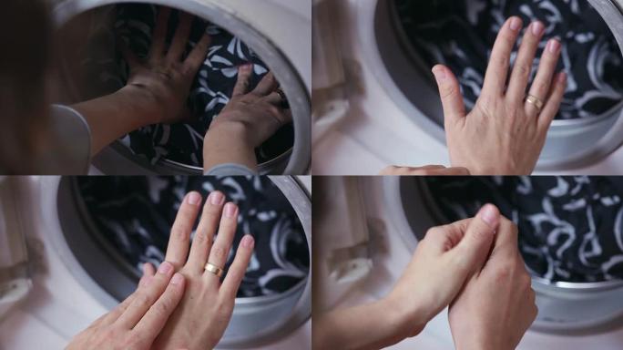 家庭主妇在做家务时会在手部皮肤上刮皮肤炎。