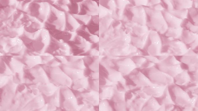 粉色日霜表面的侧视图宏观转盘拍摄
