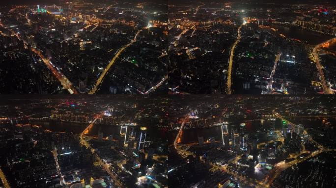 福州夜景航拍360度旋转拍摄城市夜景