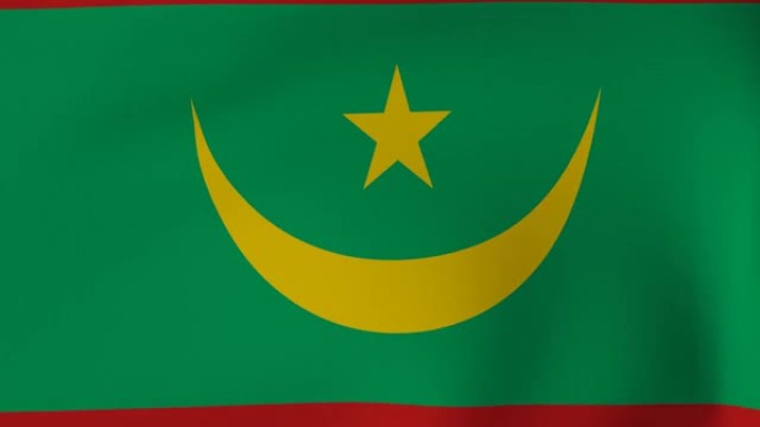 国旗在风中循环动画毛里塔尼亚