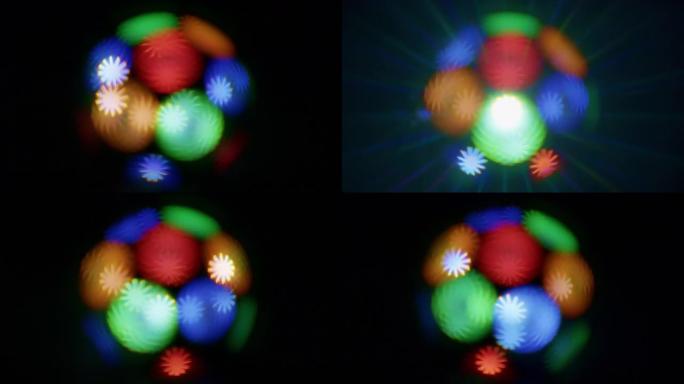 发光迪斯科球上的旋转图案
