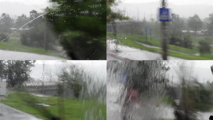 他透过窗户看，在街上下雨的时候，洒在上面的水滴19