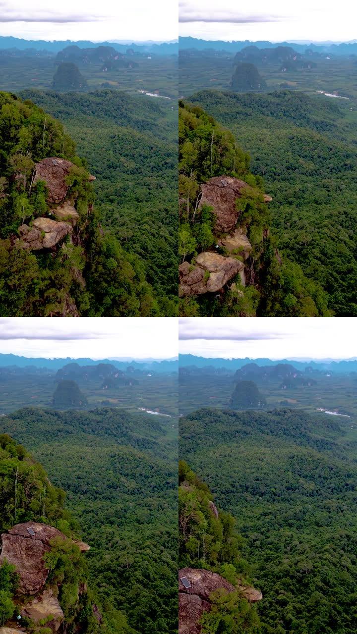 龙冠山泰国甲米，悬在甲米雨林深渊的岩石
