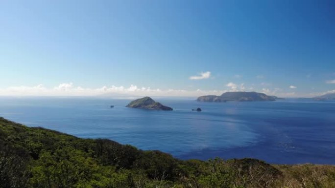 4k镜头，美丽的风景与平静的大海和岛屿