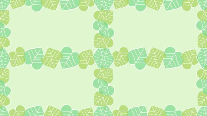 浅绿色背景上的树叶插图框架