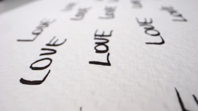 写在纸上的爱情词。情书。爱情笔记。爱情信息。凉爽的光线。冷彩纸。