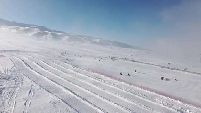 滑雪胜地的俯视图
