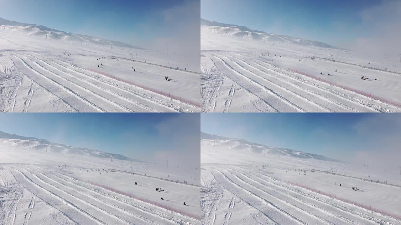 滑雪胜地的俯视图