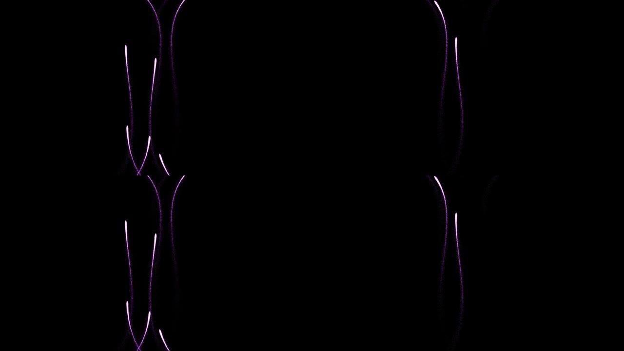 顶级视频的黑色背景上的紫色豪华闪闪发光的星状灰尘痕迹
