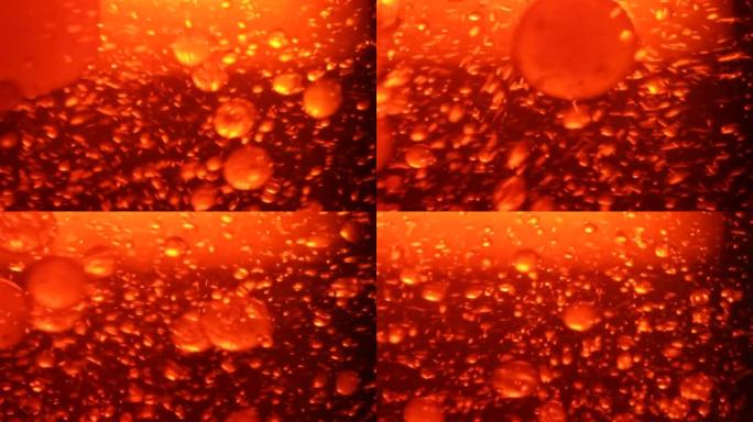 宏观熔岩或热烹饪效果，使用由微距镜头，熔岩灯和照明效果创建的有机技术。