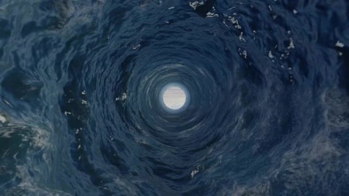 这段股票视频以令人惊叹的弯曲海洋为特色，看起来像一根管子。水的迷人运动被高清晰度捕获，使其完美地用于