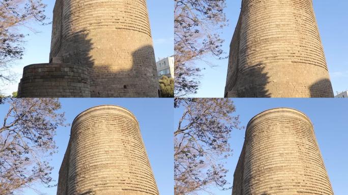 阿塞拜疆巴库老城的少女塔