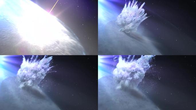小行星流星彗星以巨大的流星撞击地球海洋