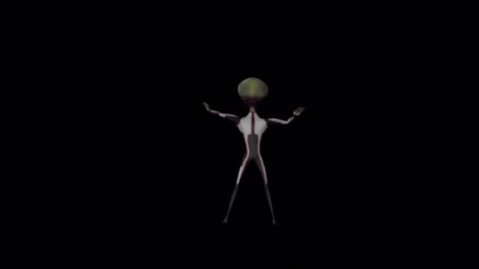 外星桑巴舞蹈动画与透明 (alpha) 背景