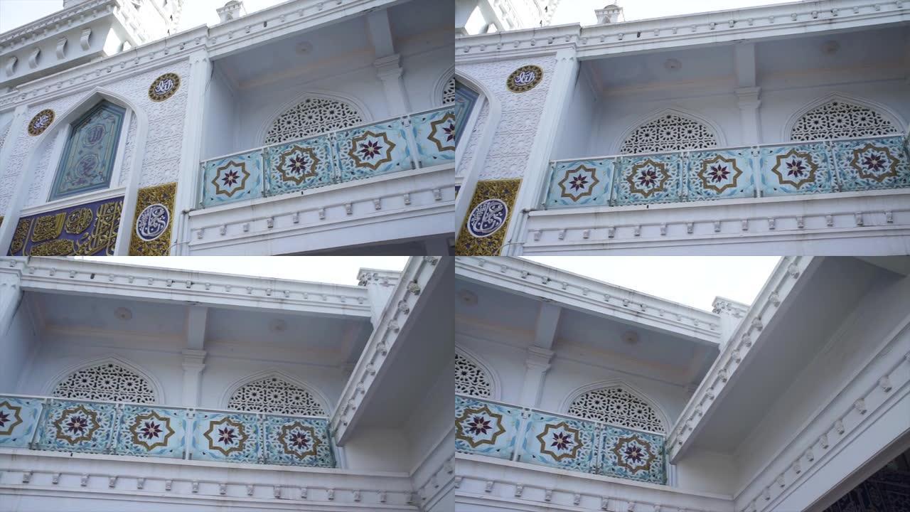 从外面拍摄的印尼清真寺建筑视频。