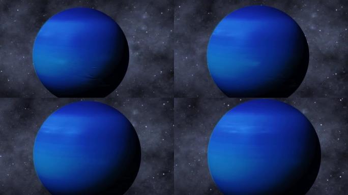 星系旋转3d海王星行星视图