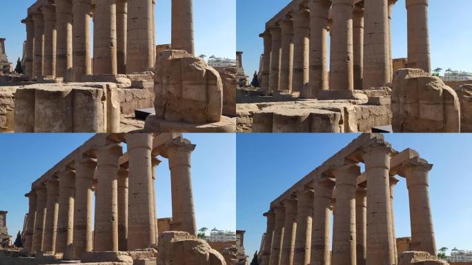 位于埃及古底比斯卢克索的卢克索神庙。