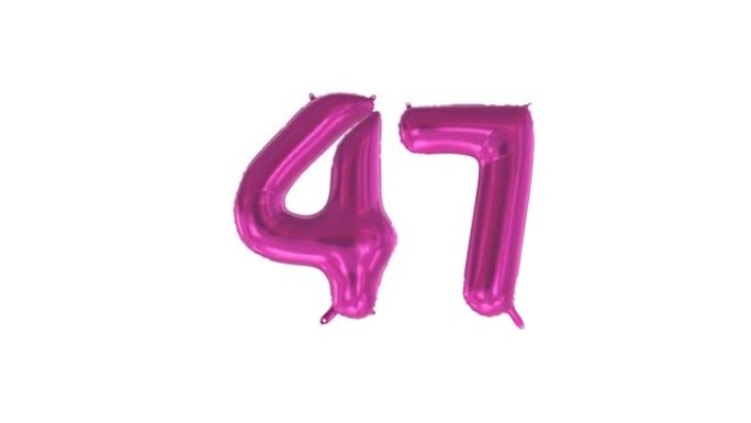 生日快乐。47岁。氦气球。循环动画。